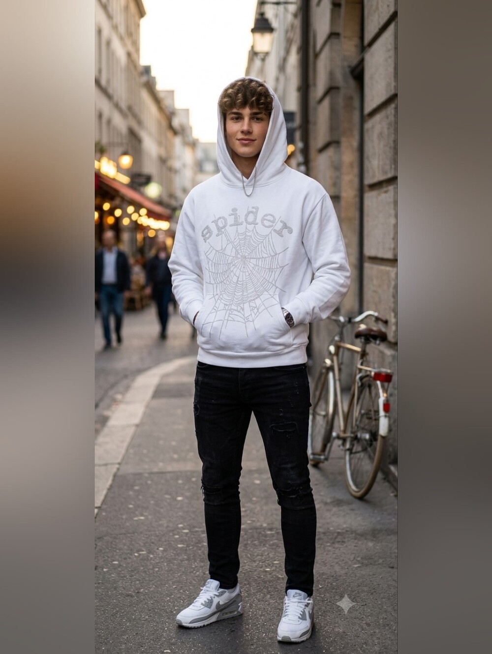 White Spider Graphic Hoodie Sizs L